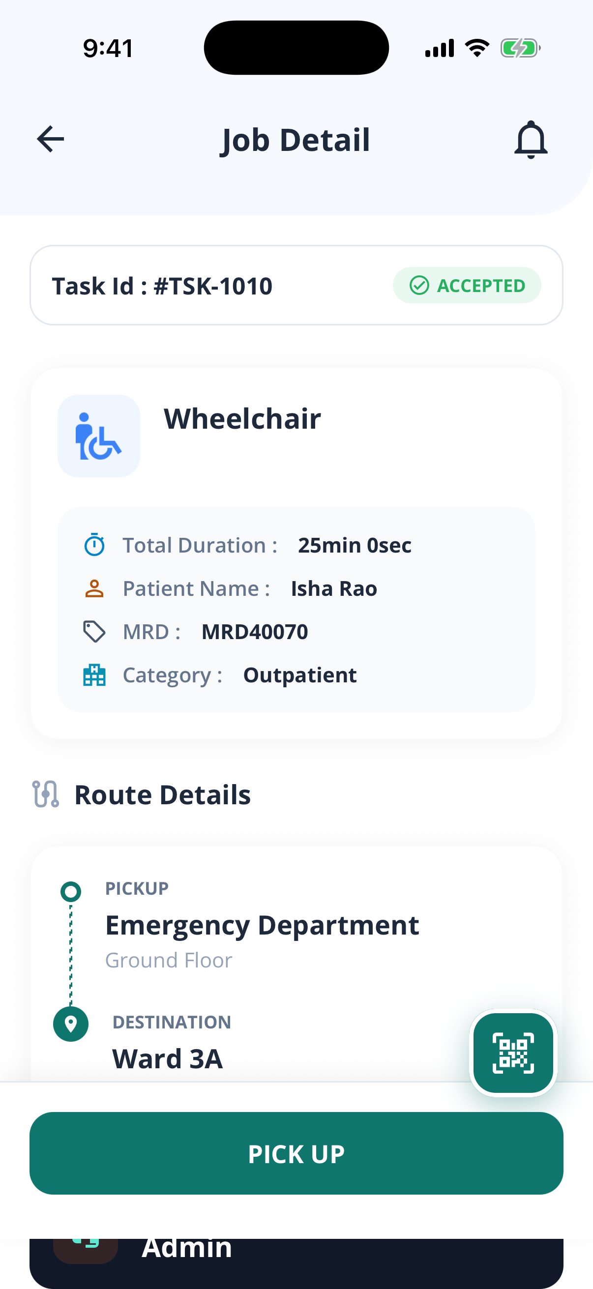 Porter Job Detail & Status